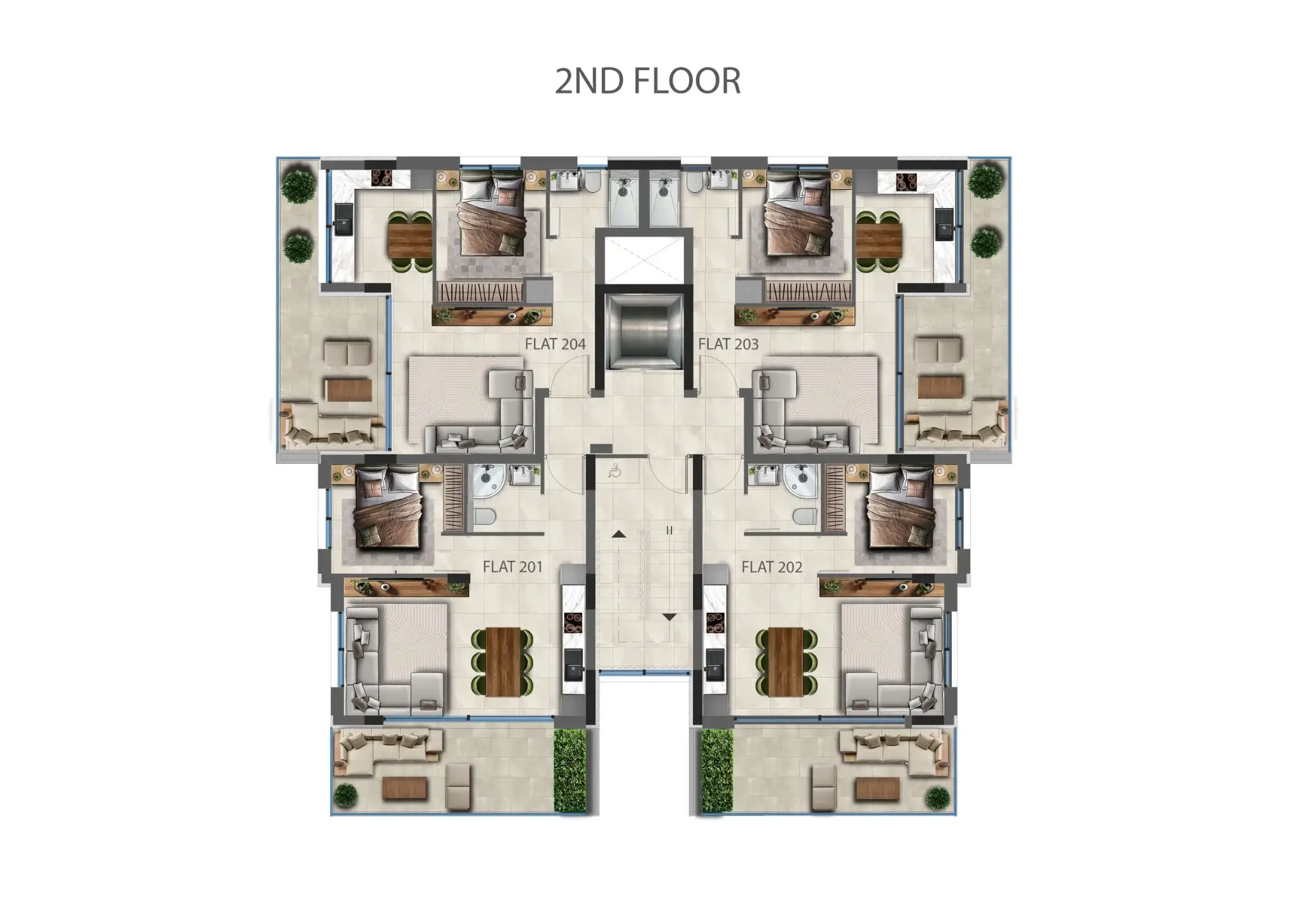V29 - Κάτοψη 2nd Floor_Furniture 3D Layout