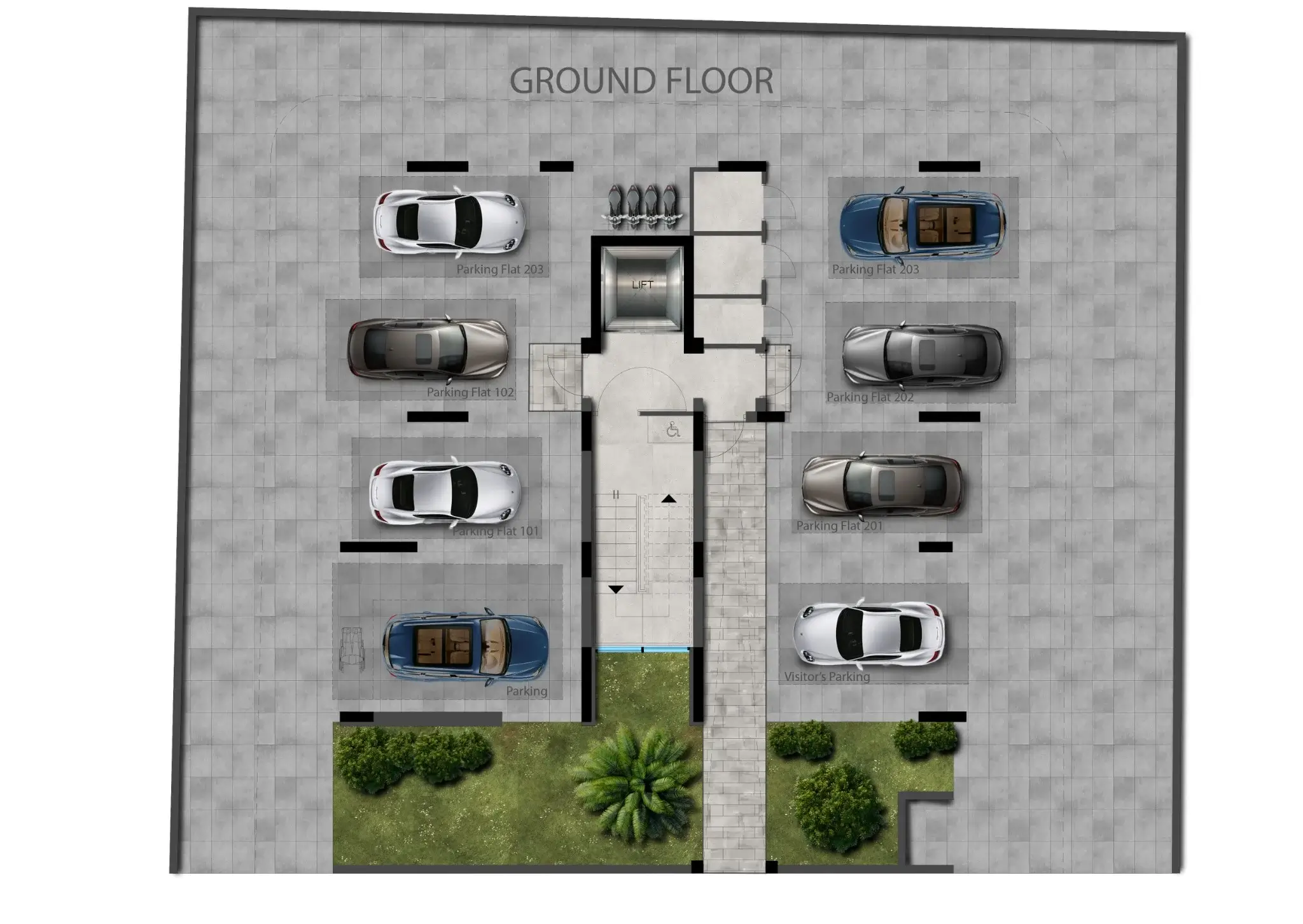 V30 - 3D Helicopter View_Ground Floor