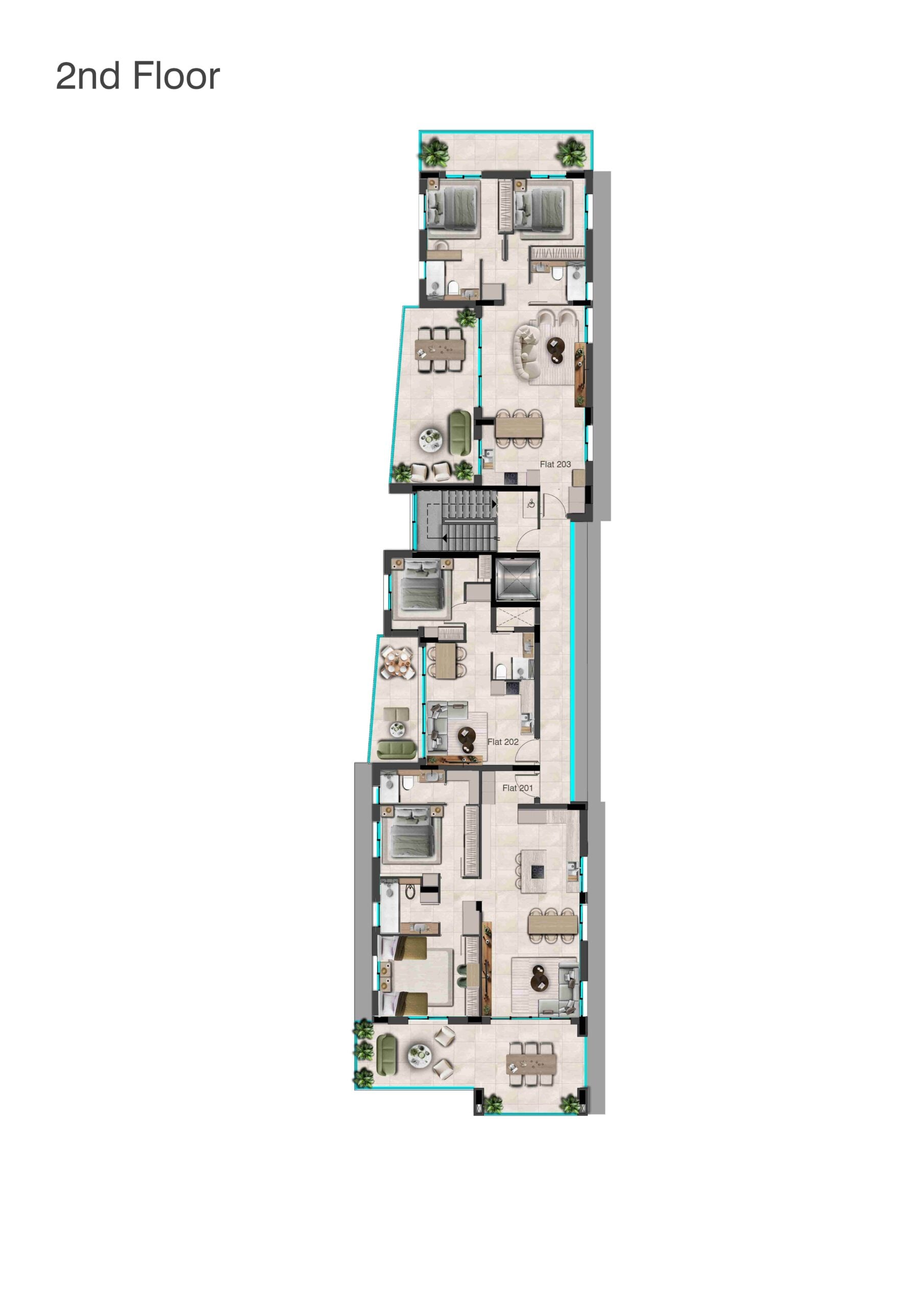 2α. vachrico 28 2nd floor plan furniture 3d layout