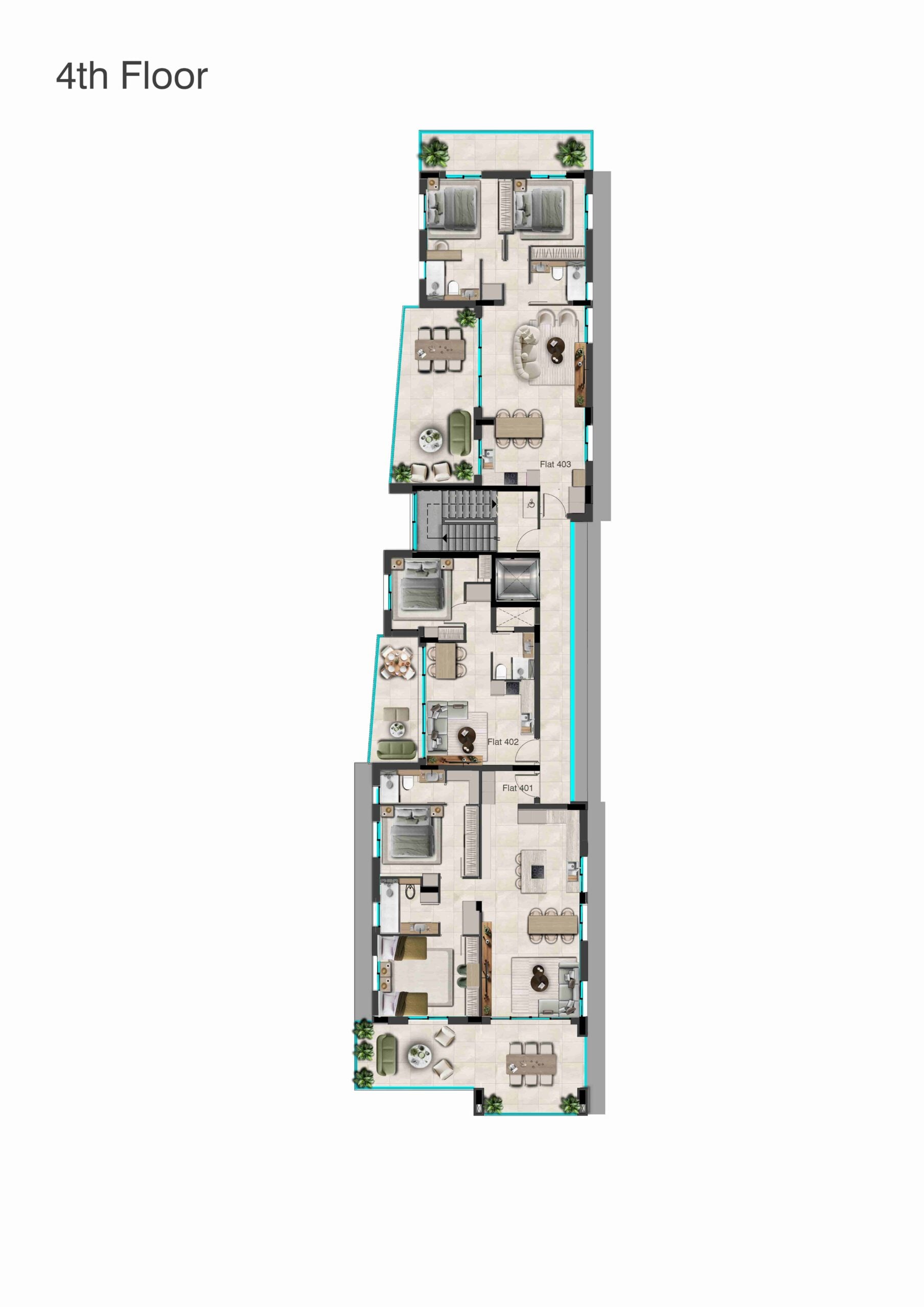 3α. vachrico 28 4th floor plan furniture 3d layout