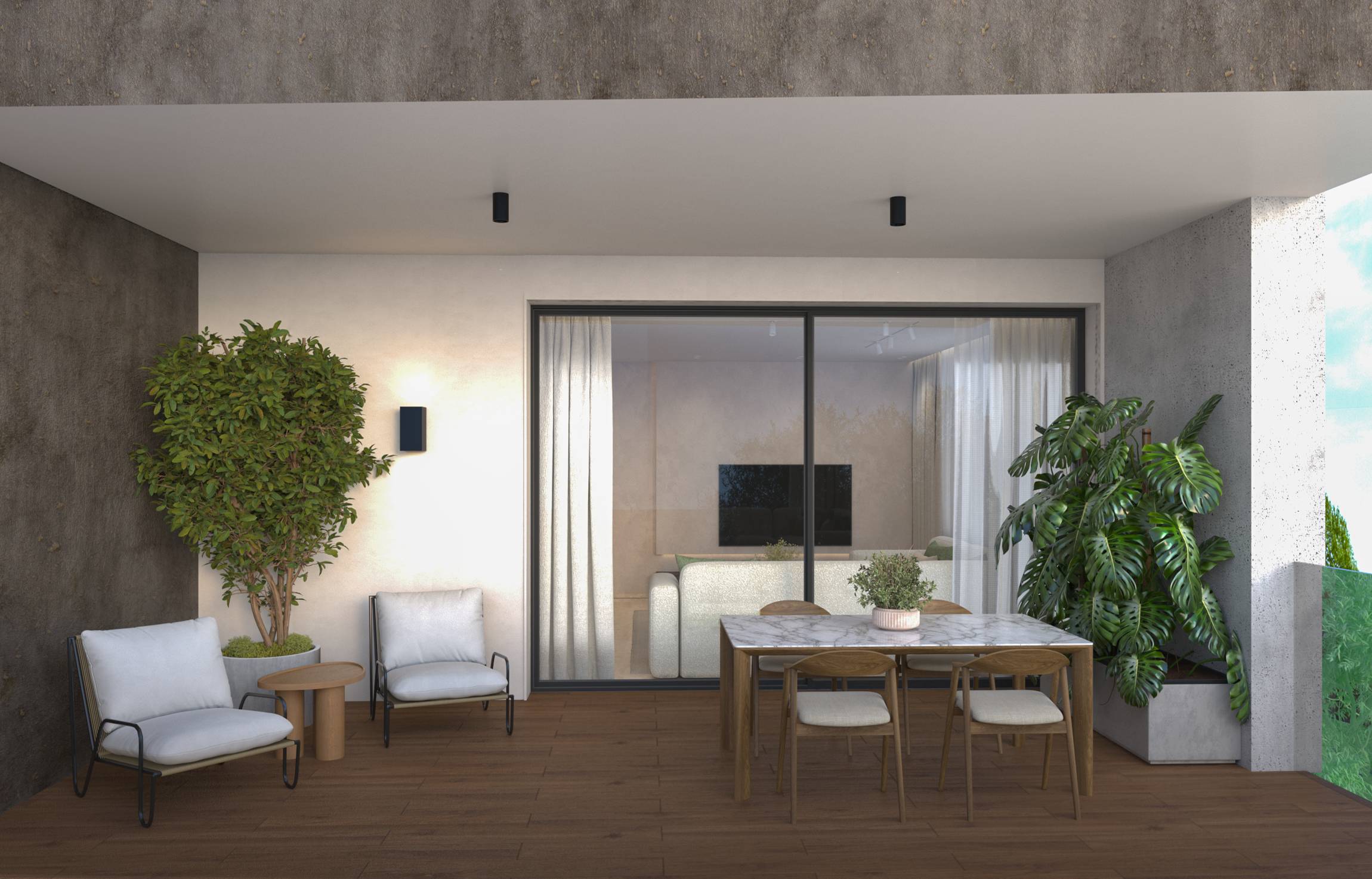 v33 two bedroom flat 101 & 201 interior 1 balcony